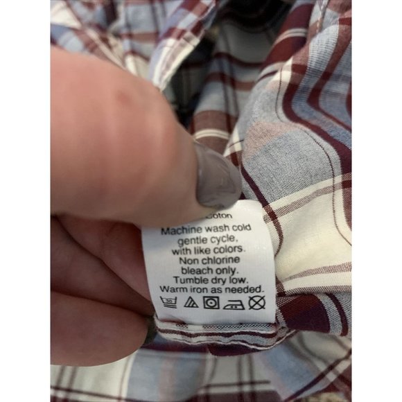 J.Crew Factory Slim Cotton Shirt Men Burgundy - Picture 6 of 7